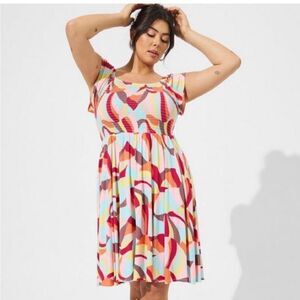 TORRID Mini Super Soft Off-Shoulder Dress Multi size 1/1X/14-16